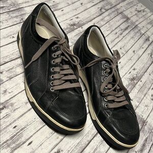 Cole Haan Black Leather Sneakers with Lace-Up Design